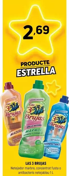 Las 3 Brujas - Netejador Marbre, Contrentrat Fusta O Antibacteris Netejablau