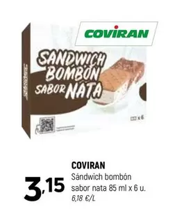 coviran - Sandwich Bombon Sabor Nata