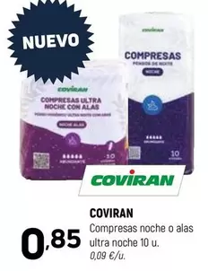 coviran - Compresas Noche O Alas Ultra Noche 10 U.