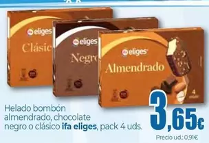 Ifa Eliges - Helado Bombon Almendrado, Chocolate Negro O Clásico 
