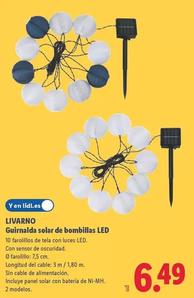 Livarno - Guirnalda Solar De Bombillas Led