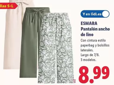 Esmara - Pantalón Ancho De Lino