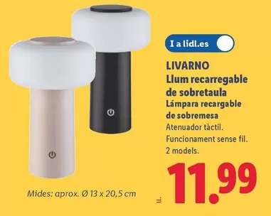 Livarno - Llum Recargable De Sobretaula