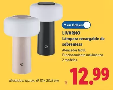 Livarno - Lampara Recargable De Sobremesa