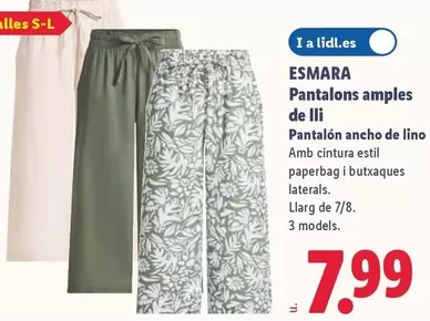 Esmara - Pantalón Ancho De Lino 