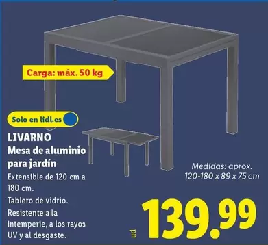 Livarno - Mesa De Aluminio Para Jardín
