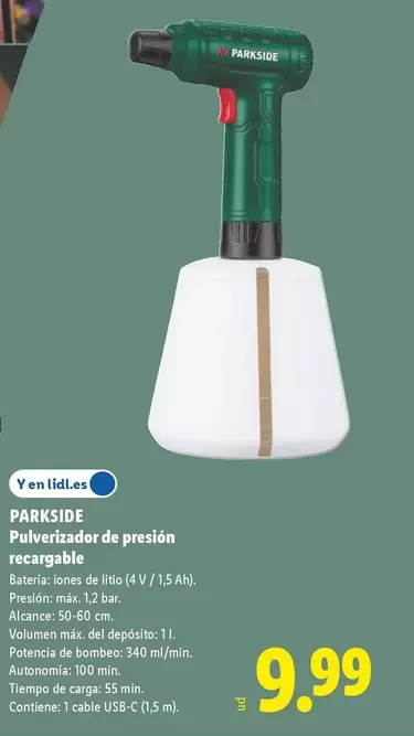 Parkside - Pulverizador De Presion Recargable