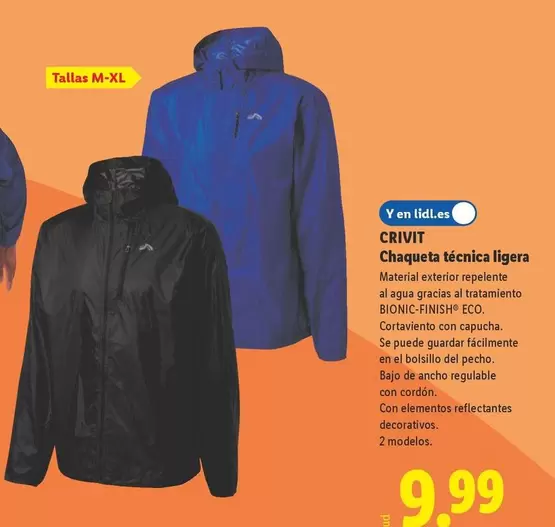 Crivit - Chaqueta Técnica Ligera