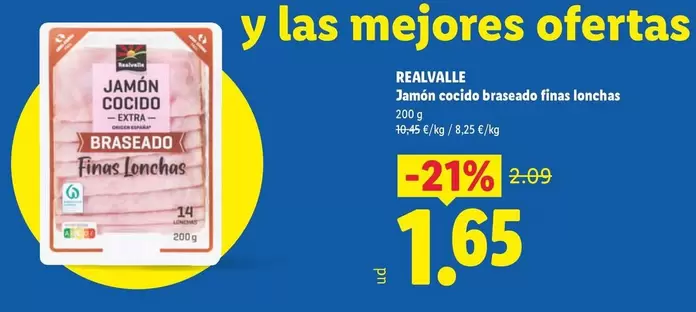 Realvalle - Jamón Cocido Braseado Finas Lonchas 