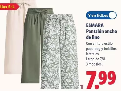 Esmara - Pantalón Ancho De Lino