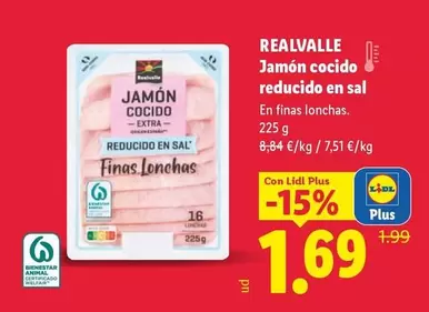 Realvalle - Jamon Cocido Reducido En Sal