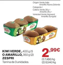zespri - Kiwi Verde, 400 G O Amarillo