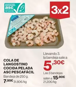 Pescatrade - Cola De Langostino Cocida Pelada Asc