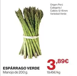 origen - Esparrago Verde