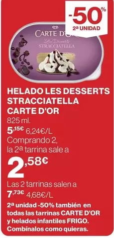 Carte d'Or - Helado Les Desserts Stracciatella