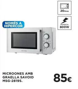 Hipercor - Microones Amb Graella Savoid Msg-2819s