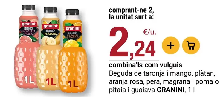 Granini - Beguda De Taronja I Mango, Platan, Aranja Rosa, Pera, Magrana I Poma O Pitaja I Guaiava