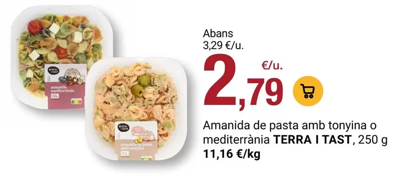 Terra - Amanida De Pasta Amb Tonyina O Mediterrània I Tast