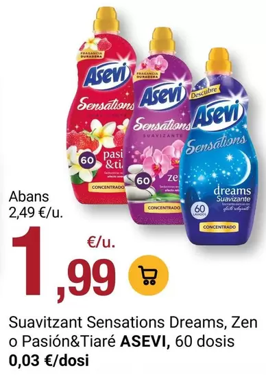 Asevi - Suavitzant Sensations Dreams, Zen O Pasion&Tiaré 60 Dosis