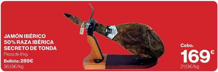 Bellota - Jamón Ibérico 50% Raza Ibérica Secreto De Tonda