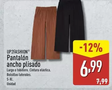 Up 2 Fashion - Pantalon Ancho Plisado