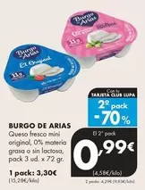 Burgo De Arias - Queso Fresco Mini Original, 0% Materia Grasa O Sin Lactosa