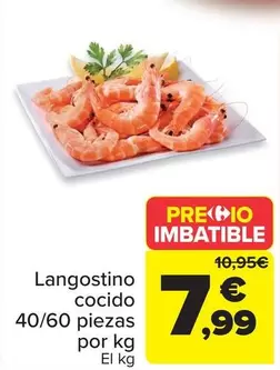 Langostino Cocido 40/60 Piezas Por Kg