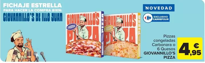  Giovannillo’s Pizza - Pizzas Congeladas Carbonara O 6 Quesos 