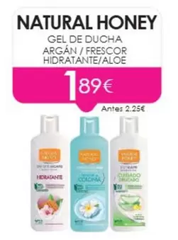 Natural Honey - Gel De Ducha Argan / Frescor Hidratante/ Aloe
