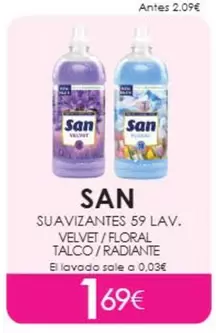San - Suavizantes Velvet / Floral / Talco / Radiante
