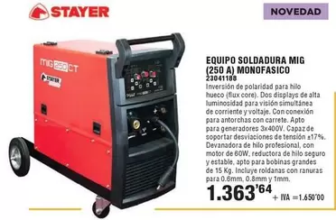 Stayer - Equipo Soldadura Mig 250 A Monofasico