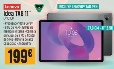 Lenovo - Idea Tab 11" Lnv5/3868