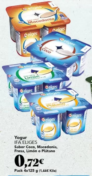 Ifa Eliges - Yogur Sabó Coco, Macedonia, Fresa, Limón O Platano