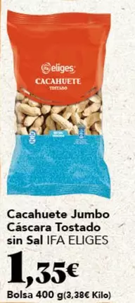 Ifa Eliges - Cacahuete Jumbo Cascara Tostado Sin Sal