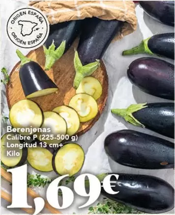 origen - Berenjenas Calibre P (22.5-500 G) Longitud 13 Cm+