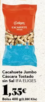 Ifa Eliges - Cacahuete Jumbo Cascara Tostado Sin Sal