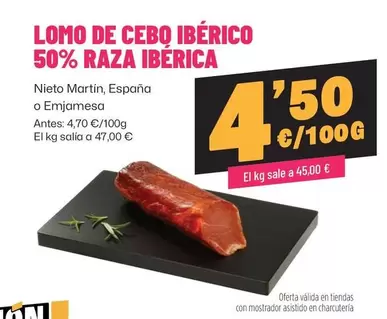 Emjamesa - Lomo De Cebo Ibérico 50% Raza Ibérica