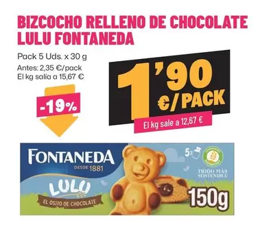 Fontaneda - Bizcocho Relleno De Chocolate