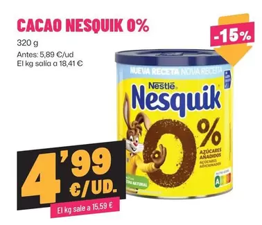 Nestlé - Cacao Nesquik 0%