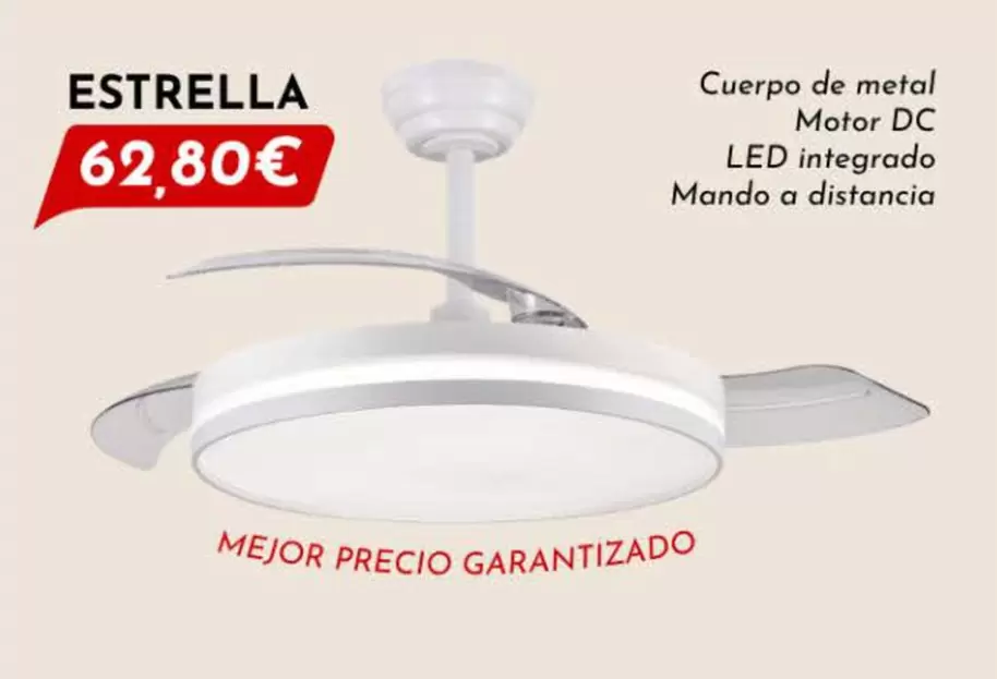 Estrella - Cuerpo De Metal Motor Dc Led Integrado Mando A Distancia