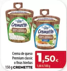 Cremette - Crema De Queso Premium Classic O Finas Hierbas