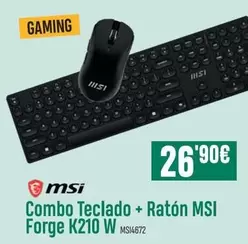 MSI - Combo Teclado + Ratón Forge K210 W