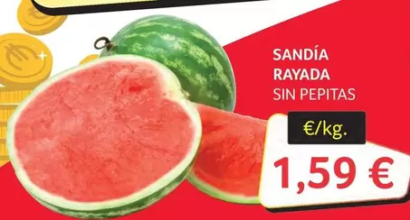 Sandía Rayada Sin Pepitas