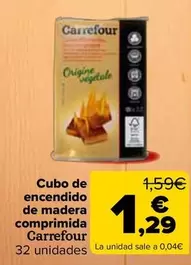 Carrefour - Cubo De Encendido De Madera Comprimida 