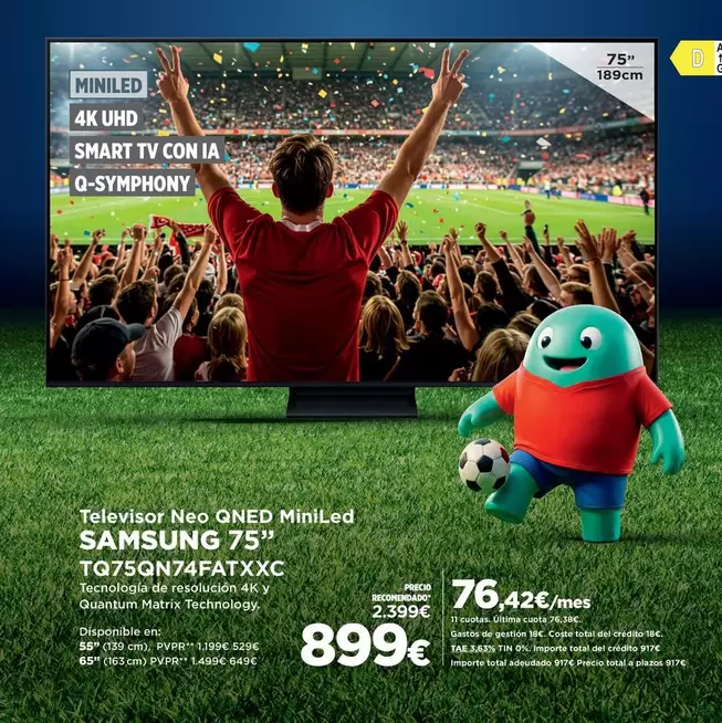 Samsung - Televisor Neo Qned Miniled Tq75qn74fatxxc