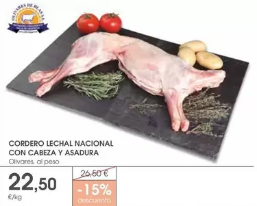 Cordero Lechal Nacional Con Cabeza Y Asadura