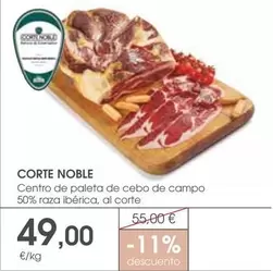 Corte Noble - Centro De Paleta De Cebo De Campo 50% Raza Iberica, Al Corte