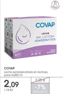 Covap - Leche Semidesnatada Sin Lactosa