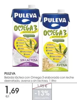 Puleva - Bebida Lactea Con Omega 3 Elaborada Con Leche Desnatada Avena O Sin Lactosa