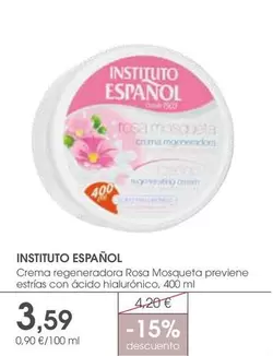 Instituto Español - Crema Regeneradora Rosa Mosqueta Previene Estrias Con Acido Hialurónico